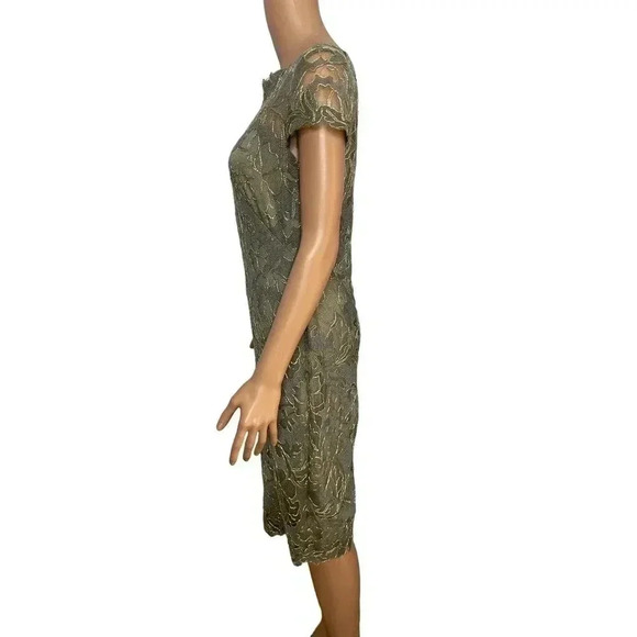 Tadashi Shoji Ilussion Yoke Lace Cocktail Dress Knee length size 6 - Picture 4 of 11